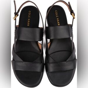Cole Haan Women's Fawn Black Leather Sandals